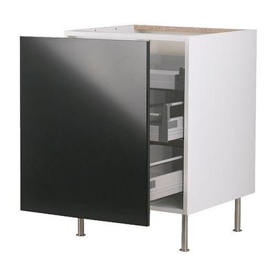 ФАКТУМ Напольный шкаф с выдвижной секцией - Абстракт черный, 60 см ФАКТУМ Напольный шкаф с выдвижной секцией - Абстракт черный, 60 см