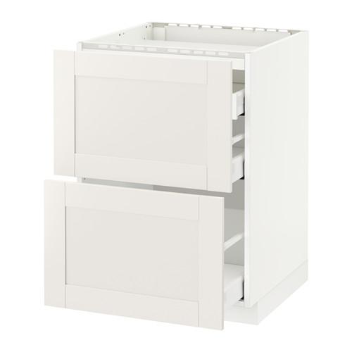 МЕТОД / МАКСИМЕРА Напольн шкаф/2 фронт пнл/3 ящика - белый, Сэведаль белый, 60x60 см МЕТОД / МАКСИМЕРА Напольн шкаф/2 фронт пнл/3 ящика - белый, Сэведаль белый, 60x60 см