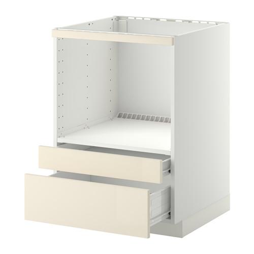 МЕТОД / ФОРВАРА Напольн шк д/комб СВЧ/ящики - Рингульт глянцевый кремовый, белый