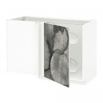 МЕТОД Угловой напол шкаф с выдвижн секц - белый, Кальвиа с печатным рисунком МЕТОД Угловой напол шкаф с выдвижн секц - белый, Кальвиа с печатным рисунком