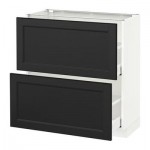 МЕТОД / МАКСИМЕРА Напольный шкаф с 2 ящиками - 80x37 см, Лаксарби черно-коричневый, белый МЕТОД / МАКСИМЕРА Напольный шкаф с 2 ящиками - 80x37 см, Лаксарби черно-коричневый, белый