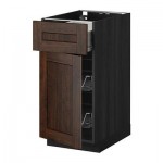 МЕТОД / ФОРВАРА Напольн шкаф с пров корз/ящ/дверью - 40x60 см, Эдсерум под дерево коричневый, под дерево черный