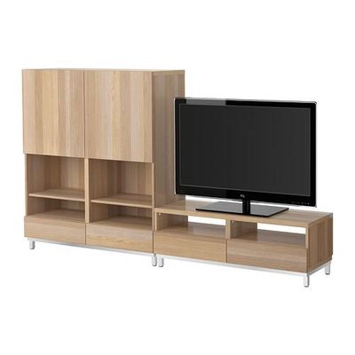 БЕСТО Шкаф для ТВ, комбинация - под беленый дуб БЕСТО Шкаф для ТВ, комбинация - под беленый дуб