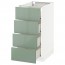 МЕТОД / ФОРВАРА Напольн шкаф 4 фронт панели/4 ящика - белый, Калларп глянцевый светло-зеленый, 40x60 см