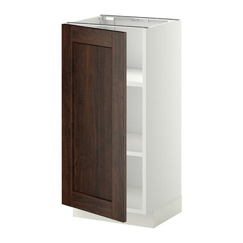 МЕТОД Напольный шкаф с полками - белый, Эдсерум под дерево коричневый, 40x37 см МЕТОД Напольный шкаф с полками - белый, Эдсерум под дерево коричневый, 40x37 см