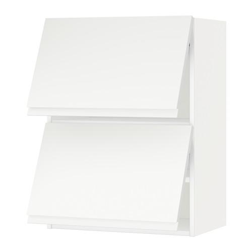 METOD навесной шкаф/2 дверцы, горизонтал белый/Воксторп матовый белый 60x80 см