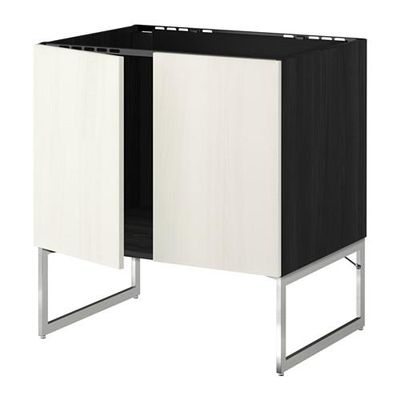 МЕТОД Напольн шкаф д раковины+2 двери - Росдаль белый ясень, МЕТОД Напольн шкаф д раковины+2 двери - Росдаль белый ясень,