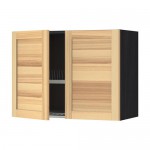 МЕТОД Навесной шкаф с посуд суш/2 дврц - под дерево черный, Торхэмн естественный ясень, 80x60 см МЕТОД Навесной шкаф с посуд суш/2 дврц - под дерево черный, Торхэмн естественный ясень, 80x60 см