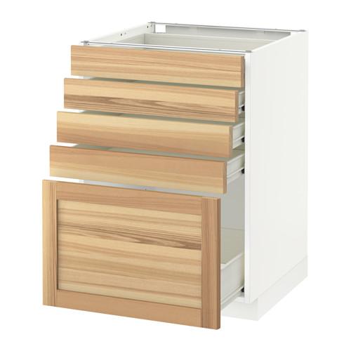 МЕТОД / ФОРВАРА Напольный шкаф с 5 ящиками - белый, Торхэмн естественный ясень, 60x60 см МЕТОД / ФОРВАРА Напольный шкаф с 5 ящиками - белый, Торхэмн естественный ясень, 60x60 см