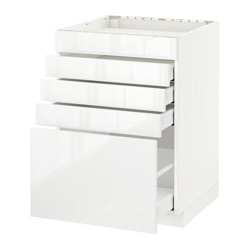 МЕТОД / МАКСИМЕРА Напольн шк д/вар панели/5фасад/4ящ - белый, Рингульт глянцевый белый, 60x60 см МЕТОД / МАКСИМЕРА Напольн шк д/вар панели/5фасад/4ящ - белый, Рингульт глянцевый белый, 60x60 см