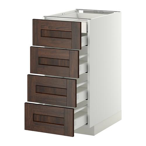 МЕТОД / МАКСИМЕРА Нплн шк 4фрнт/2нзк/3срд ящ - белый, Эдсерум под дерево коричневый, 40x60 см МЕТОД / МАКСИМЕРА Нплн шк 4фрнт/2нзк/3срд ящ - белый, Эдсерум под дерево коричневый, 40x60 см