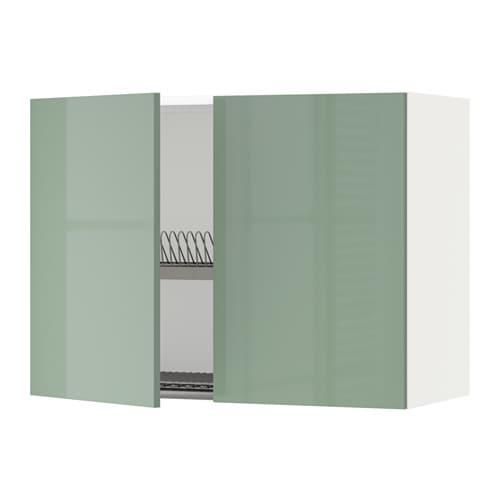МЕТОД Навесной шкаф с посуд суш/2 дврц - белый, Калларп глянцевый светло-зеленый, 80x60 см МЕТОД Навесной шкаф с посуд суш/2 дврц - белый, Калларп глянцевый светло-зеленый, 80x60 см