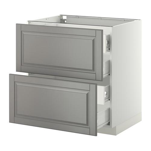 МЕТОД / ФОРВАРА Напольн шкаф 2 фронт пнл/4 средн ящ - белый, Будбин серый, 80x60 см МЕТОД / ФОРВАРА Напольн шкаф 2 фронт пнл/4 средн ящ - белый, Будбин серый, 80x60 см