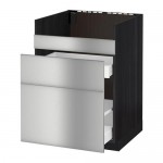 МЕТОД / МАКСИМЕРА Нап шкаф п/мойку ДУМШЁ/3фасада/2ящ - под дерево черный, Гревста нержавеющ сталь, 60x60 см МЕТОД / МАКСИМЕРА Нап шкаф п/мойку ДУМШЁ/3фасада/2ящ - под дерево черный, Гревста нержавеющ сталь, 60x60 см