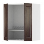 ФАКТУМ Навесной шкаф с посуд суш/2 дврц - Лильестад темно-коричневый, 80x70 см