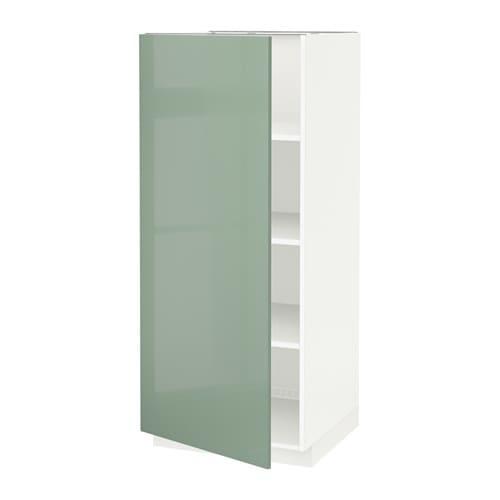 МЕТОД Высок шкаф с полками - белый, Калларп глянцевый светло-зеленый МЕТОД Высок шкаф с полками - белый, Калларп глянцевый светло-зеленый