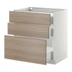 МЕТОД / ФОРВАРА Напольный шкаф с 3 ящиками - 80x60 см, Брокхульт под грецкий орех светло-серый, белый МЕТОД / ФОРВАРА Напольный шкаф с 3 ящиками - 80x60 см, Брокхульт под грецкий орех светло-серый, белый