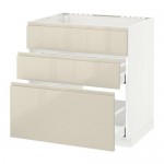 МЕТОД / МАКСИМЕРА Напольн шк п-мойку+3фрнт пнл/2ящ - белый, Воксторп глянцевый светло-бежевый, 80x60 см МЕТОД / МАКСИМЕРА Напольн шк п-мойку+3фрнт пнл/2ящ - белый, Воксторп глянцевый светло-бежевый, 80x60 см
