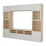 BESTÅ шкаф для ТВ, комбин/стеклян дверцы