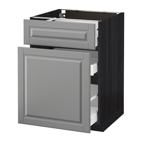 МЕТОД / МАКСИМЕРА Напольн шкаф/выдвижн секц/ящик - под дерево черный, Будбин серый, 60x60 см МЕТОД / МАКСИМЕРА Напольн шкаф/выдвижн секц/ящик - под дерево черный, Будбин серый, 60x60 см