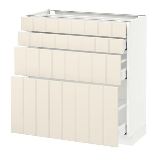 МЕТОД / МАКСИМЕРА Напольн шкаф 4 фронт панели/4 ящика - белый, Хитарп белый с оттенком, 80x37 см МЕТОД / МАКСИМЕРА Напольн шкаф 4 фронт панели/4 ящика - белый, Хитарп белый с оттенком, 80x37 см