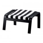 ПОЭНГ Табурет для ног - Стенли черный/белый