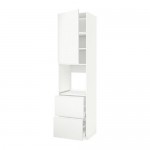 МЕТОД / МАКСИМЕРА Высок шкаф д духов+дверь/2 ящика - белый, Воксторп матовый белый