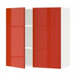 МЕТОД Навесной шкаф с полками/2дверцы - белый, Ерста глянцевый оранжевый, 80x80 см МЕТОД Навесной шкаф с полками/2дверцы - белый, Ерста глянцевый оранжевый, 80x80 см