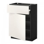 МЕТОД / ФОРВАРА Напольн шкаф с полкой/ящиком/дверью - под дерево черный, Веддинге белый, 60x37 см МЕТОД / ФОРВАРА Напольн шкаф с полкой/ящиком/дверью - под дерево черный, Веддинге белый, 60x37 см