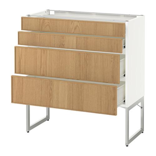 МЕТОД / ФОРВАРА Нплн шк 4 фронт/2 низк/2средн ящ - 80x37x60 см, Экестад дуб, белый МЕТОД / ФОРВАРА Нплн шк 4 фронт/2 низк/2средн ящ - 80x37x60 см, Экестад дуб, белый