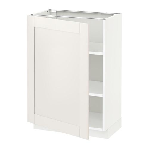 МЕТОД Напольный шкаф с полками - белый, Сэведаль белый, 60x37 см