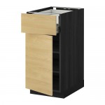 МЕТОД Напольн шкаф двр/фр пнл/плк/2низ ящ - под дерево черный, Тингсрид под березу, 40x60 см МЕТОД Напольн шкаф двр/фр пнл/плк/2низ ящ - под дерево черный, Тингсрид под березу, 40x60 см