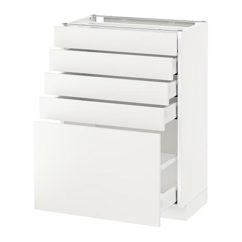 МЕТОД / МАКСИМЕРА Напольный шкаф с 5 ящиками - белый, Хэггеби белый, 60x37 см