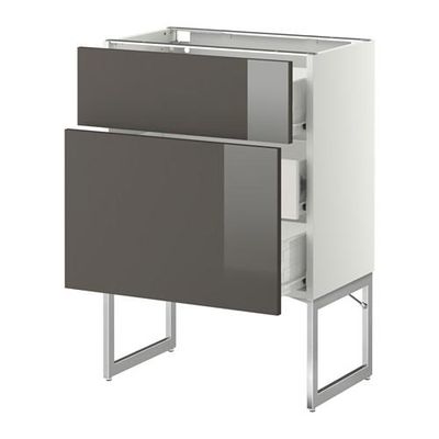 МЕТОД / ФОРВАРА Наполн шк 2 фрнт/3 средн ящ - 60x37x60 см, Рингульт глянцевый серый, белый МЕТОД / ФОРВАРА Наполн шк 2 фрнт/3 средн ящ - 60x37x60 см, Рингульт глянцевый серый, белый