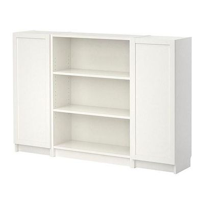 Billy Bookcase With Doors White, Ikea White Malm Bookcase