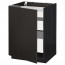 МЕТОД / МАКСИМЕРА Напольный шкаф с 1двр/3ящ - под дерево черный, Кунгсбакка антрацит, 60x60 см