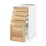 МЕТОД / МАКСИМЕРА Напольный шкаф с 5 ящиками - белый, Торхэмн естественный ясень, 40x60 см МЕТОД / МАКСИМЕРА Напольный шкаф с 5 ящиками - белый, Торхэмн естественный ясень, 40x60 см