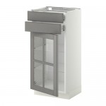 МЕТОД / ФОРВАРА Напольн шк/2 ящ/2 сткл дврц - белый, Будбин серый МЕТОД / ФОРВАРА Напольн шк/2 ящ/2 сткл дврц - белый, Будбин серый