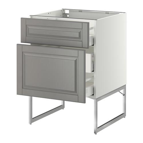 МЕТОД / МАКСИМЕРА Наполн шк 2 фрнт/3 средн ящ - белый, Будбин серый, 60x60x60 см МЕТОД / МАКСИМЕРА Наполн шк 2 фрнт/3 средн ящ - белый, Будбин серый, 60x60x60 см