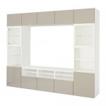 BESTÅ шкаф для ТВ, комбин/стеклян дверцы