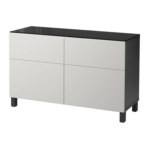 БЕСТО Комбинация для хранения с ящиками - черно-коричневый/Лаппвикен светло-серый, направляющие ящика, плавно закр БЕСТО Комбинация для хранения с ящиками - черно-коричневый/Лаппвикен светло-серый, направляющие ящика, плавно закр