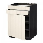 МЕТОД / ФОРВАРА Нап шк д/вар панели/дв/2фасада/1ящ - Хитарп белый с оттенком, под дерево черный