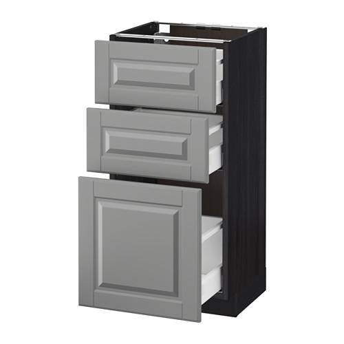 МЕТОД / МАКСИМЕРА Напольный шкаф с 3 ящиками - под дерево черный, Будбин серый, 40x37 см МЕТОД / МАКСИМЕРА Напольный шкаф с 3 ящиками - под дерево черный, Будбин серый, 40x37 см