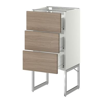 МЕТОД / ФОРВАРА Нплн шк 3 фрнт/3 средн ящика - 40x37x60 см, Брокхульт под грецкий орех светло-серый, белый МЕТОД / ФОРВАРА Нплн шк 3 фрнт/3 средн ящика - 40x37x60 см, Брокхульт под грецкий орех светло-серый, белый