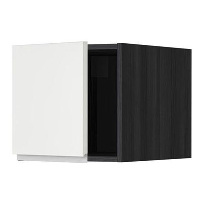 МЕТОД Верхний шкаф - Нодста белый/алюминий, под дерево черный