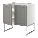 МЕТОД Напол шкаф с полками/2двери - белый, Будбин серый, 80x60x60 см МЕТОД Напол шкаф с полками/2двери - белый, Будбин серый, 80x60x60 см