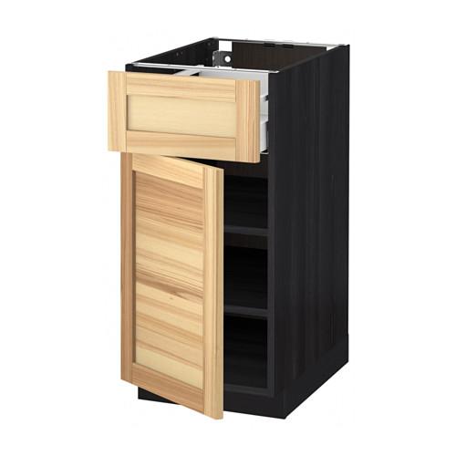 МЕТОД / МАКСИМЕРА Напольный шкаф с ящиком/дверью - под дерево черный, Торхэмн естественный ясень, 40x60 см МЕТОД / МАКСИМЕРА Напольный шкаф с ящиком/дверью - под дерево черный, Торхэмн естественный ясень, 40x60 см