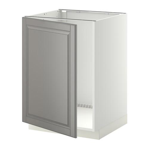МЕТОД Напольный шкаф для раковины - белый, Будбин серый МЕТОД Напольный шкаф для раковины - белый, Будбин серый
