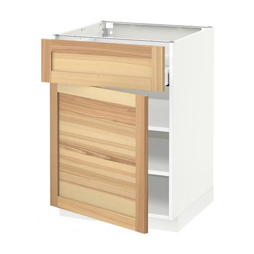 МЕТОД / МАКСИМЕРА Напольный шкаф с ящиком/дверью - белый, Торхэмн естественный ясень, 60x60 см МЕТОД / МАКСИМЕРА Напольный шкаф с ящиком/дверью - белый, Торхэмн естественный ясень, 60x60 см