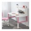 PÅHL стол с дополнительным модулем белый/розовый 128x58 cm